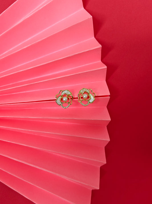 Pearl Petal Flower Earrings