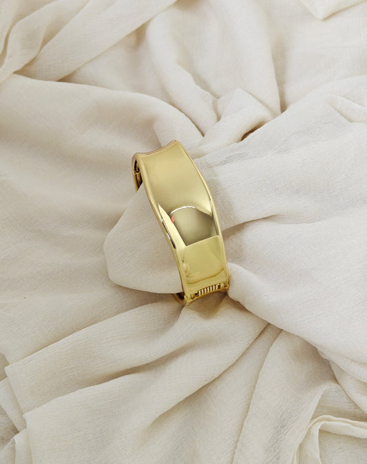 Slim Tapered Plain Gold Cuff Bangle