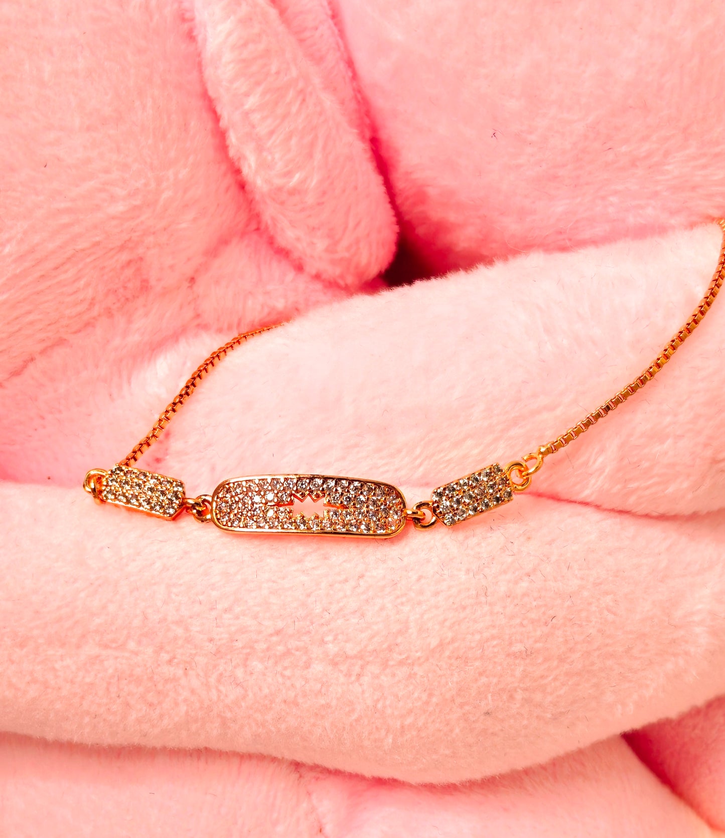 Rose Gold Pavé Bar Razor Bracelet