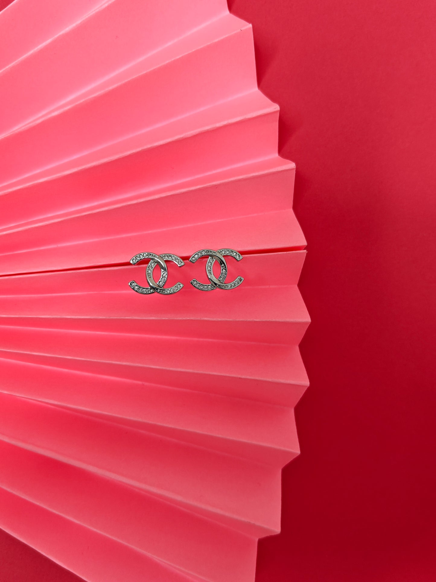 Silver Double C Inspired Studs