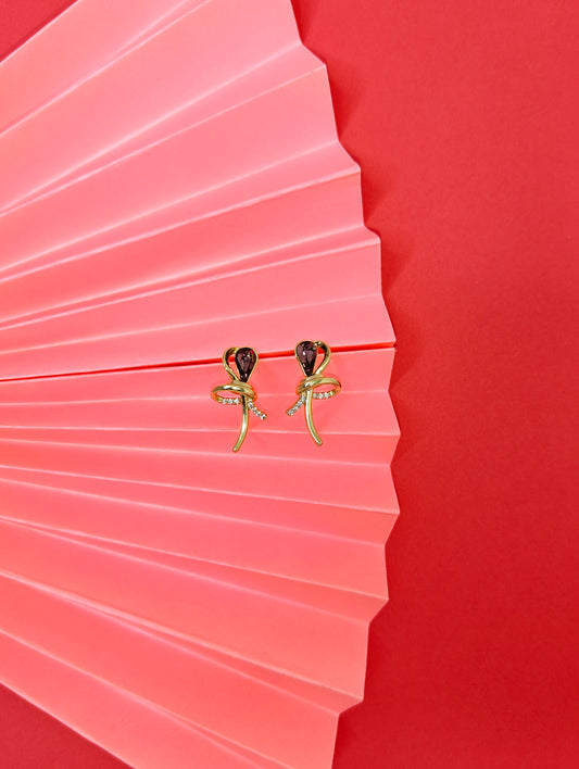 Purple Heart Bloom Earrings