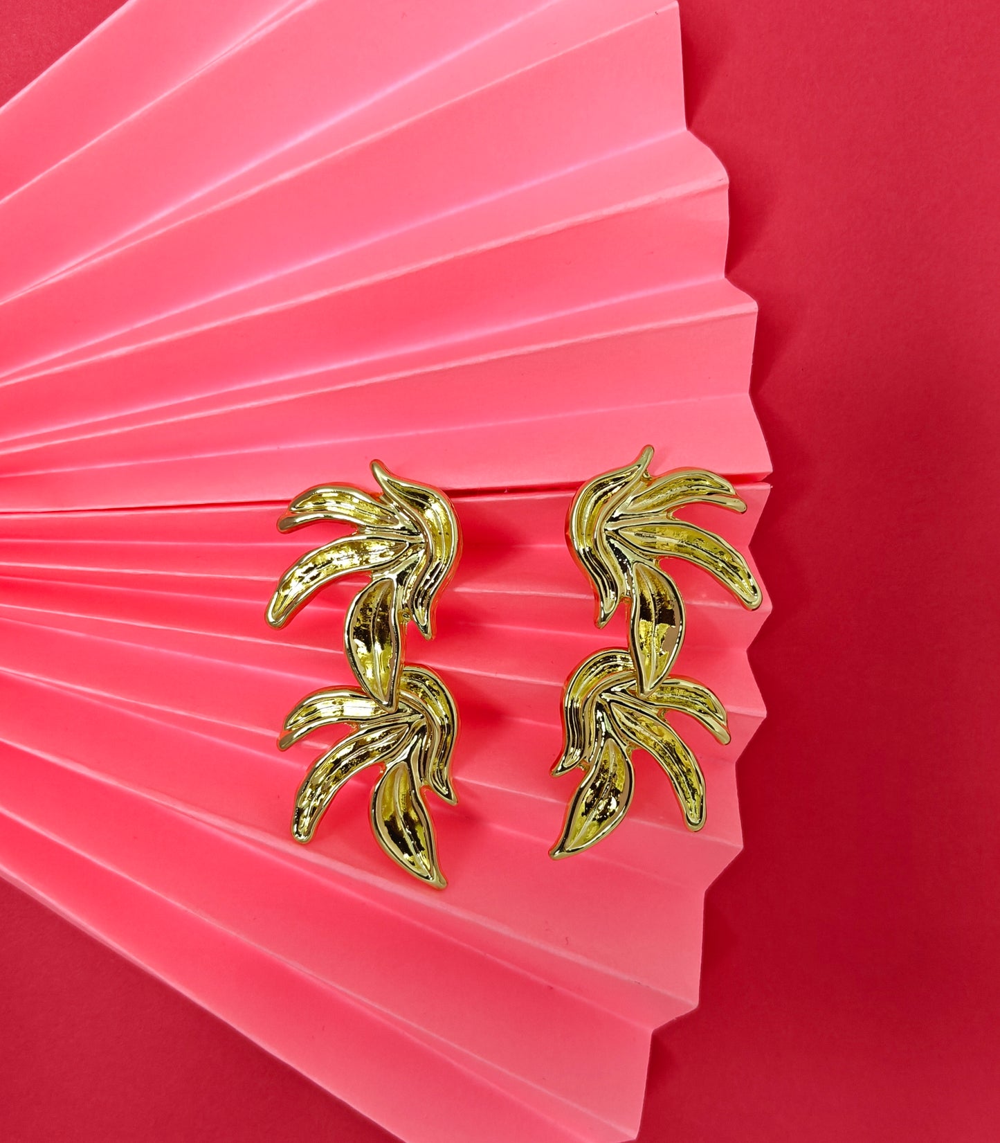 Gold Leaf Flow Earrings