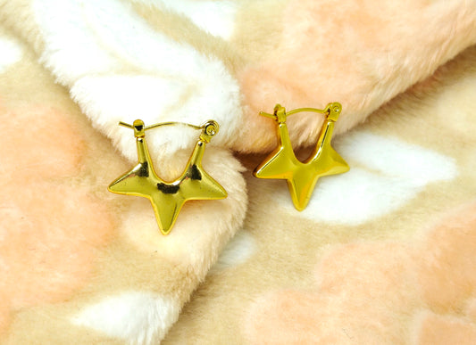 Star Charm Hoop Earrings