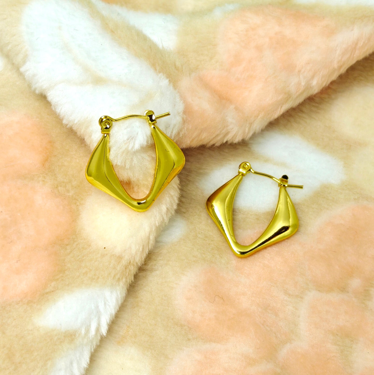 Abstract Wave Hoop Earrings