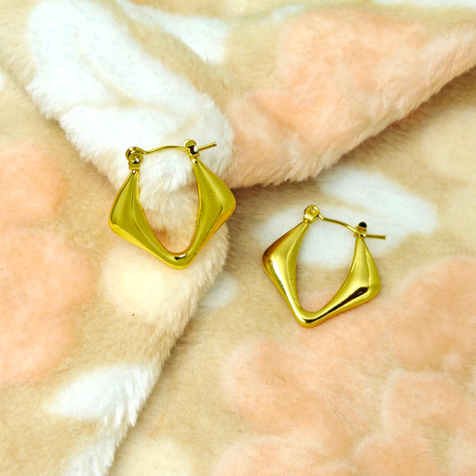 Abstract Wave Hoop Earrings