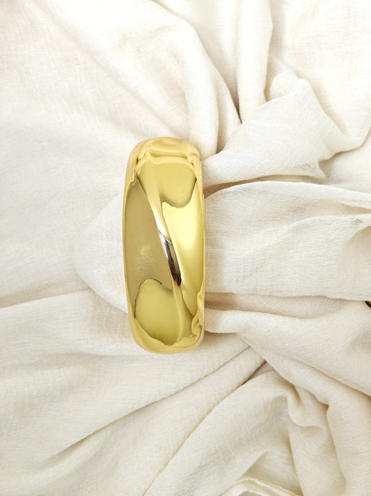 Wide Plain Gold Cuff Bangle