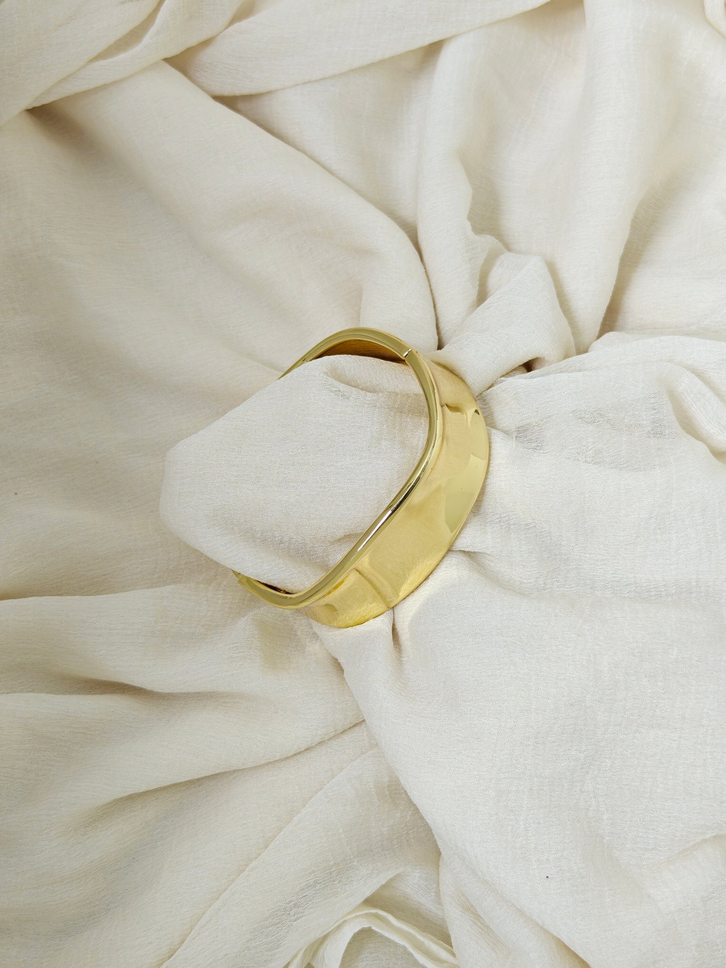 Slim Tapered Plain Gold Cuff Bangle
